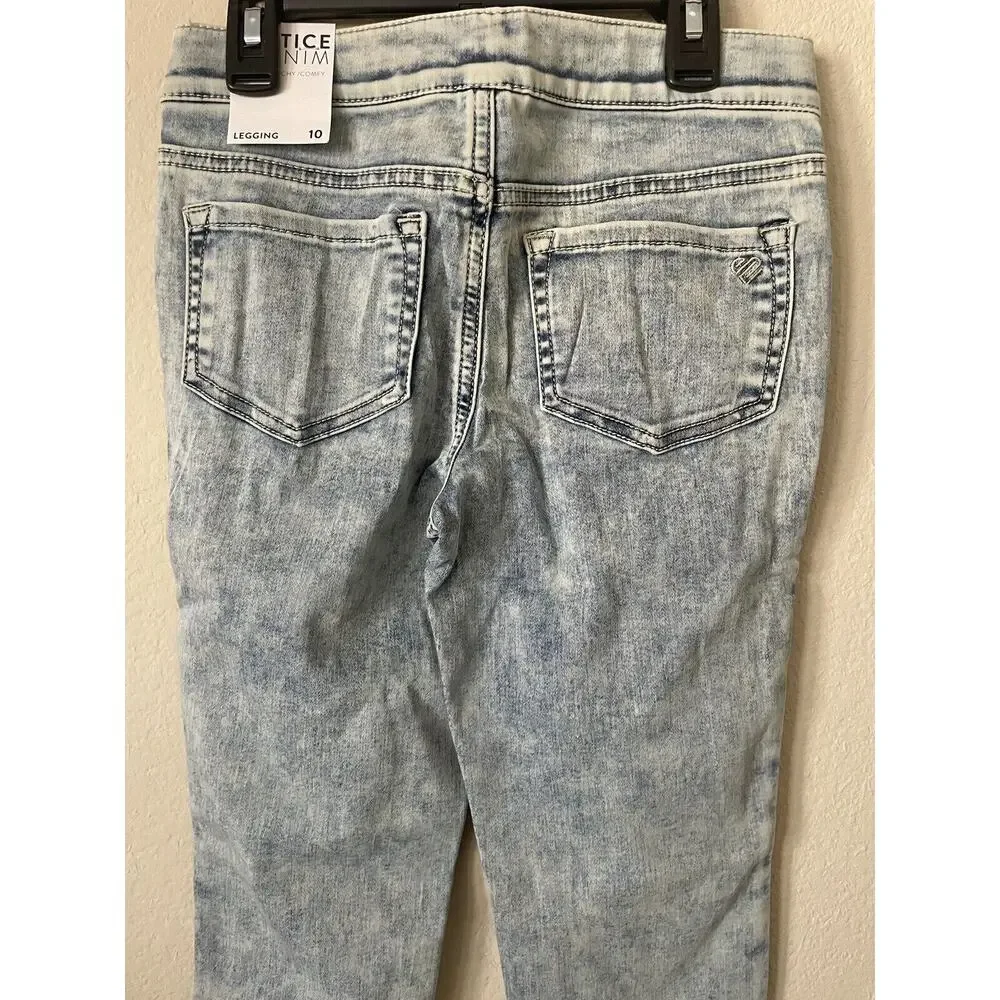 Lot Of 3 Justice Stretchy Girls' Pull On Jean Leggings Jeggings Pants Size 10